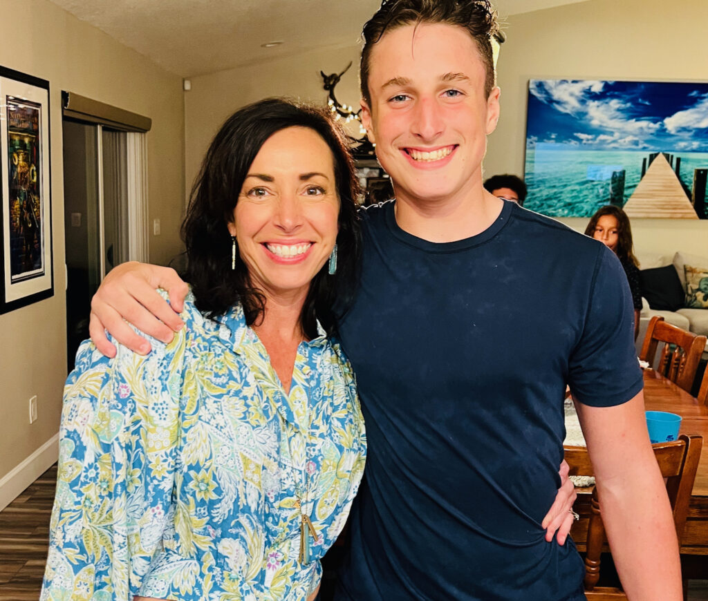 Mom and son.